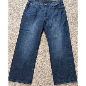 Lucky Brand 181 Relaxed Straight Jeans Mens Dark Blue Size 36 Denim Pants Y2k